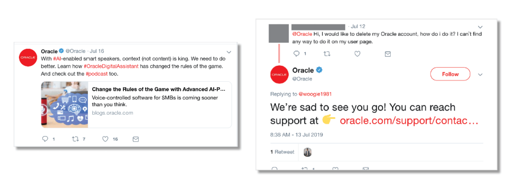 Oracle tweets