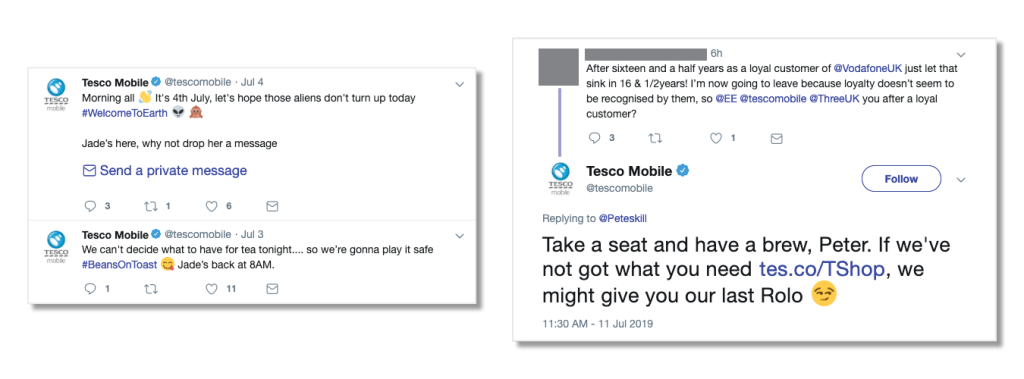 Tesco mobile tweets