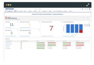 Screenshot of operational resilience home