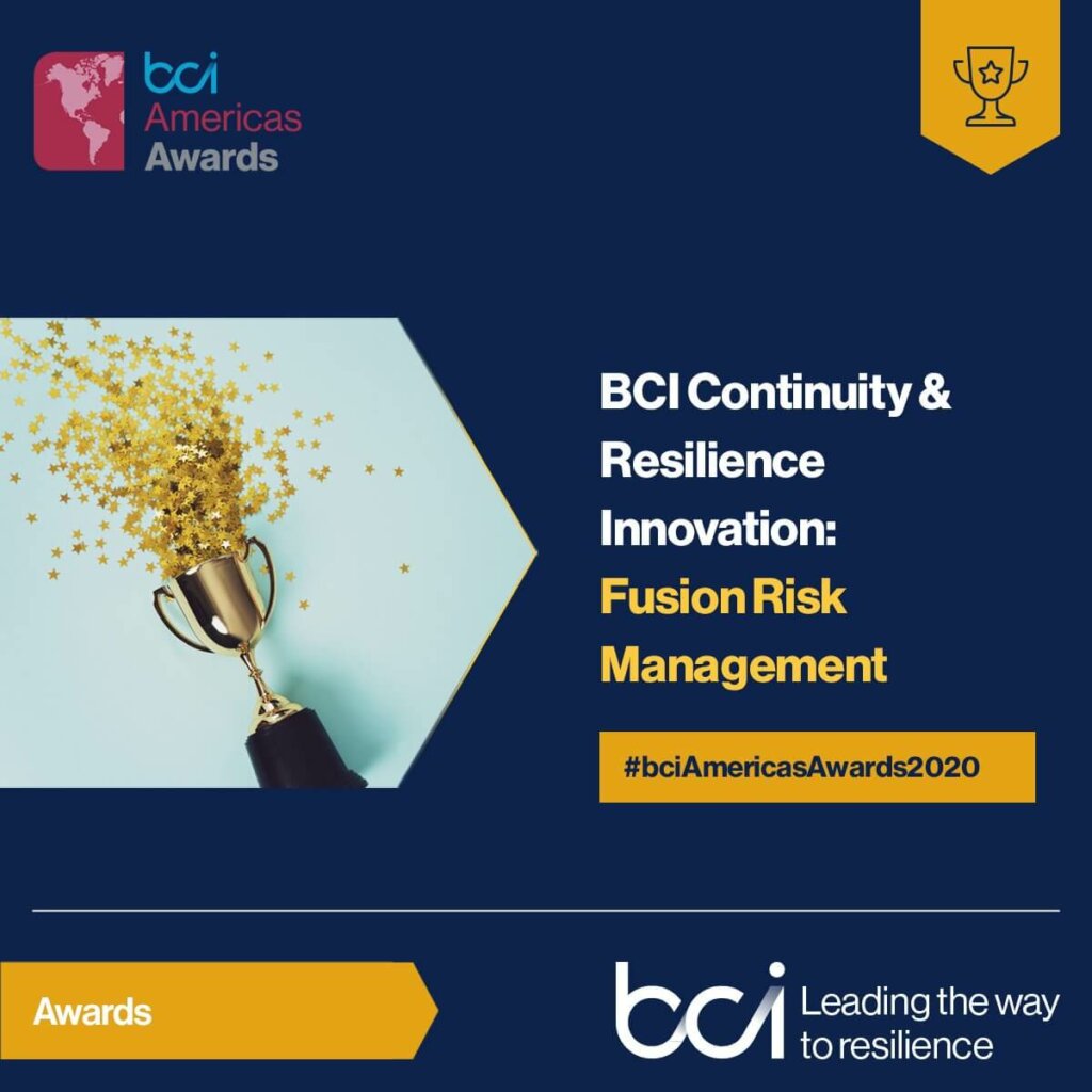 BCI Continuity & Resilience Innovation Award: Fusion Risk Management