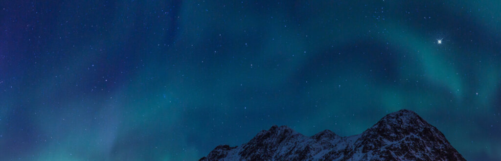 Night sky with stars and mountains