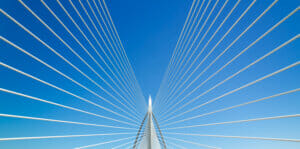 Atop a bridge view of the sky