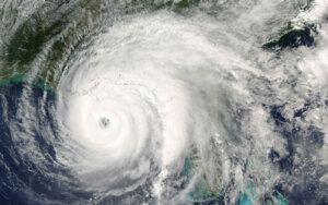 Category 5 super typhoon from outer space view. The eye of the hurricane - Fusion Risk Management