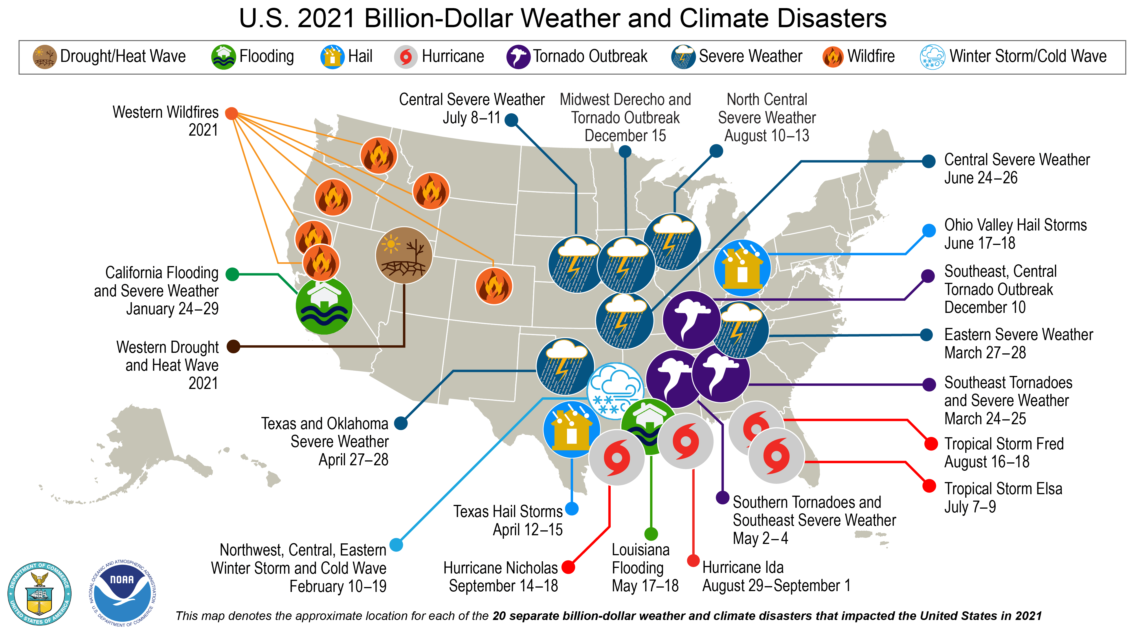 2021 billion dollar disaster map