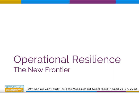 Operational Resilience - The New Frontier Webinar
